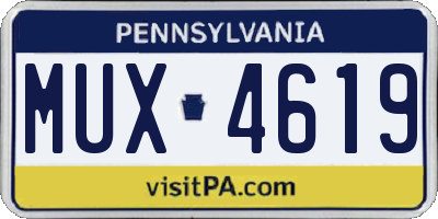 PA license plate MUX4619