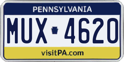 PA license plate MUX4620