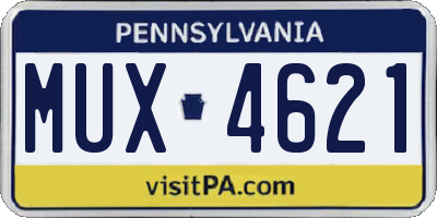 PA license plate MUX4621