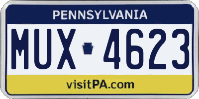 PA license plate MUX4623