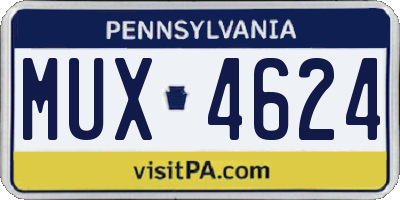 PA license plate MUX4624