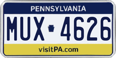 PA license plate MUX4626