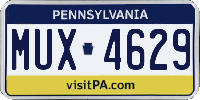 PA license plate MUX4629