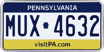 PA license plate MUX4632