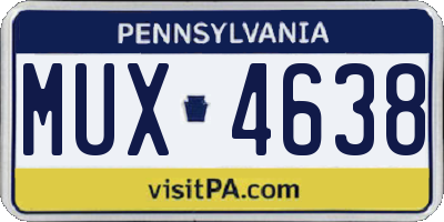 PA license plate MUX4638