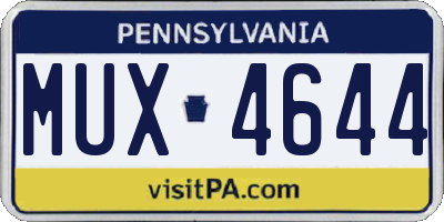 PA license plate MUX4644