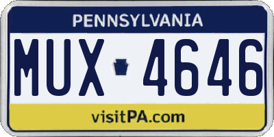 PA license plate MUX4646