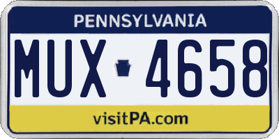 PA license plate MUX4658