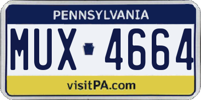 PA license plate MUX4664