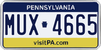 PA license plate MUX4665
