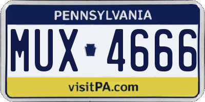 PA license plate MUX4666