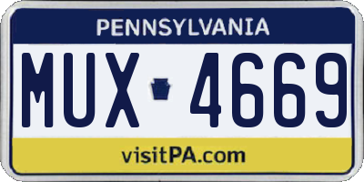 PA license plate MUX4669