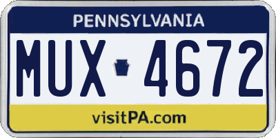 PA license plate MUX4672