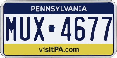 PA license plate MUX4677