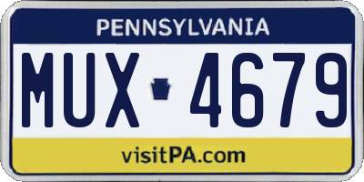 PA license plate MUX4679