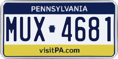 PA license plate MUX4681