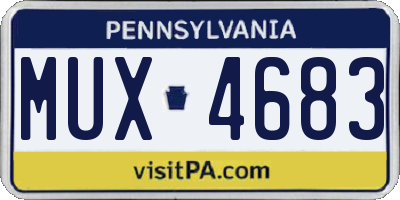 PA license plate MUX4683