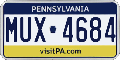 PA license plate MUX4684
