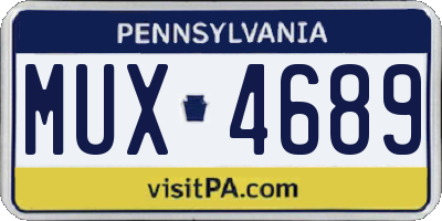 PA license plate MUX4689