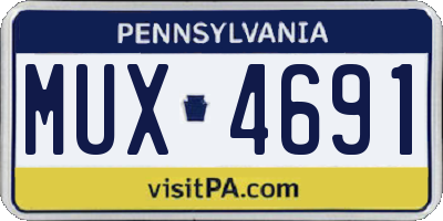 PA license plate MUX4691