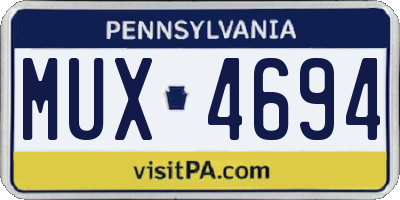 PA license plate MUX4694