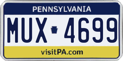 PA license plate MUX4699