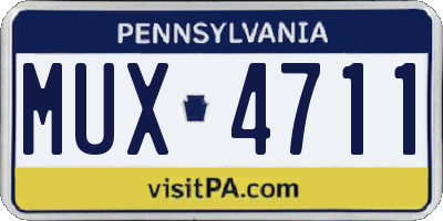 PA license plate MUX4711