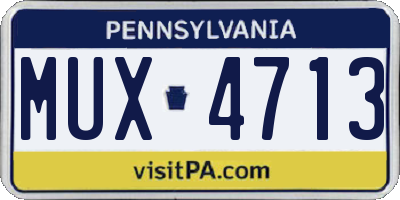 PA license plate MUX4713