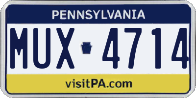 PA license plate MUX4714