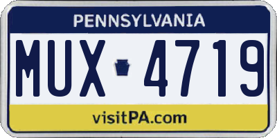 PA license plate MUX4719