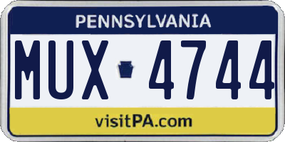 PA license plate MUX4744