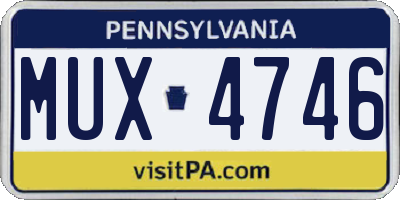 PA license plate MUX4746