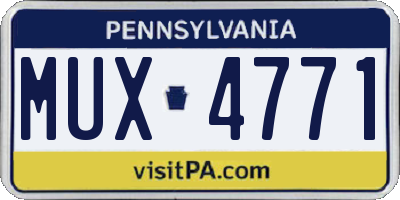 PA license plate MUX4771
