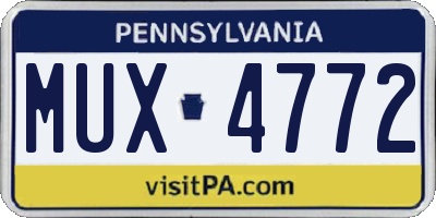 PA license plate MUX4772