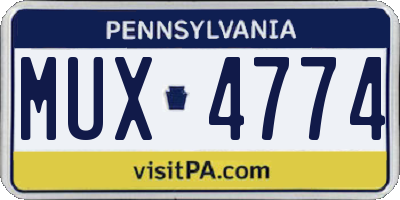 PA license plate MUX4774