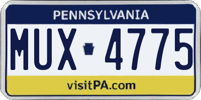 PA license plate MUX4775