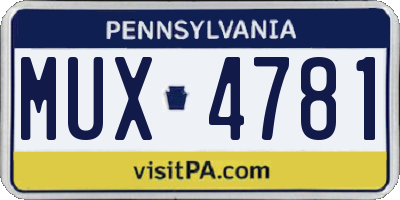 PA license plate MUX4781