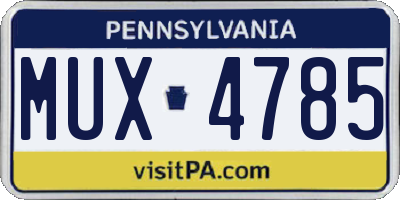 PA license plate MUX4785