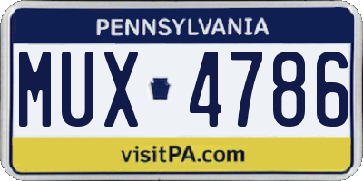 PA license plate MUX4786