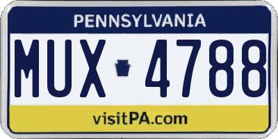 PA license plate MUX4788