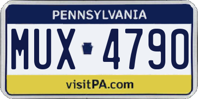 PA license plate MUX4790