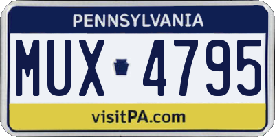PA license plate MUX4795