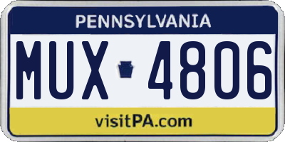 PA license plate MUX4806
