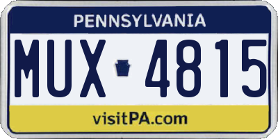 PA license plate MUX4815