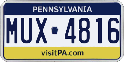 PA license plate MUX4816