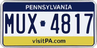 PA license plate MUX4817