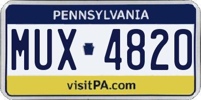 PA license plate MUX4820
