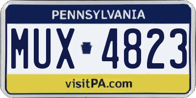 PA license plate MUX4823