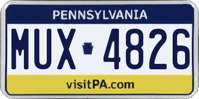 PA license plate MUX4826