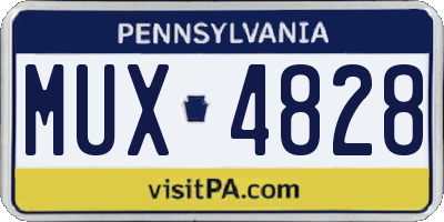 PA license plate MUX4828